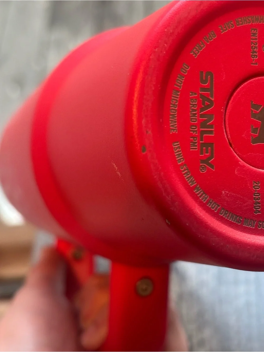 Stanley Red Travel Tumbler with Handle and Straw
